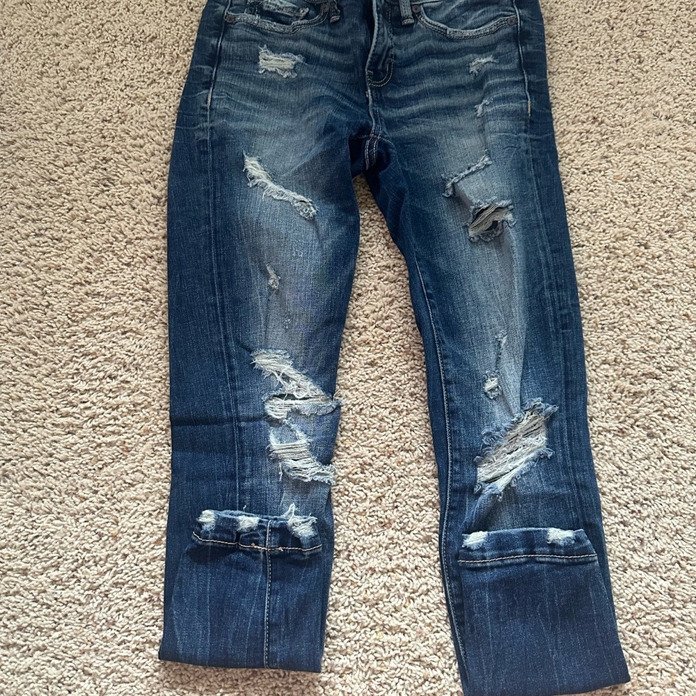 Buckle black dark wash ankle skinny jean